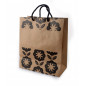 KRAFT BAG BROWN FLOWER PATTERN