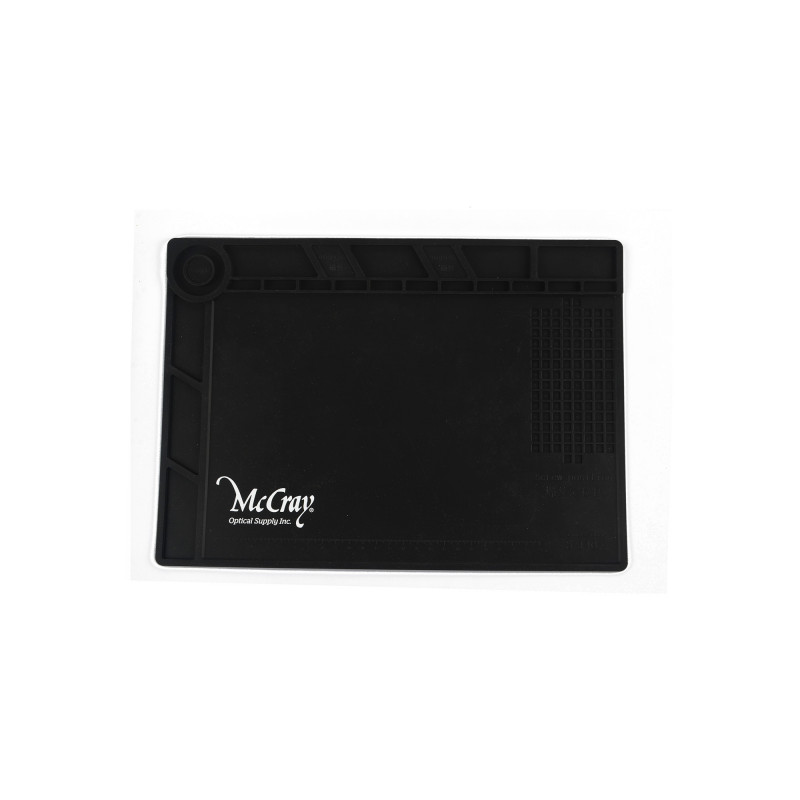 Magnetic Optical Work Mat, Silicone Organizer for Eyewear Repairs, 34 × 25 cm, Black