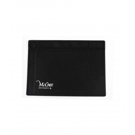 Magnetic Optical Work Mat, Silicone Organizer for Eyewear Repairs, 34 × 25 cm, Black